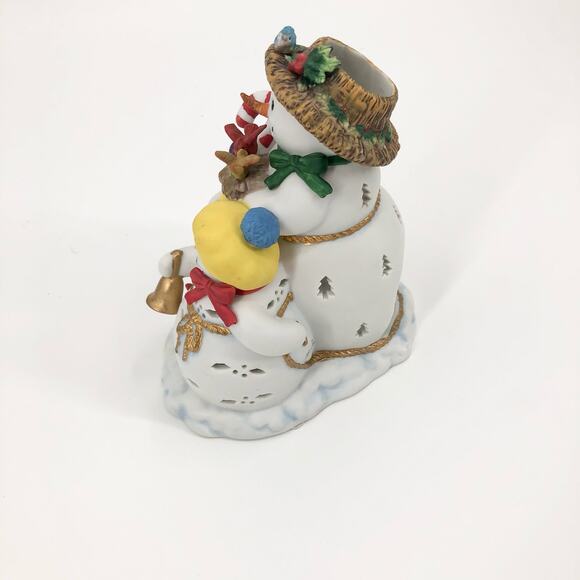 Partylite Retired Snowbell Holiday Family Tealight Candle Holder Snowmen - Picture 10 of 13